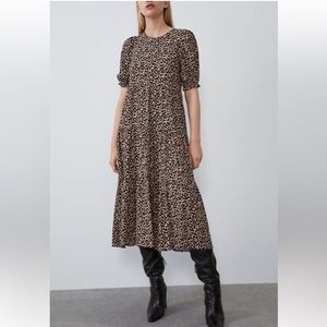 ZARA ditsy floral tiered dress, size M
